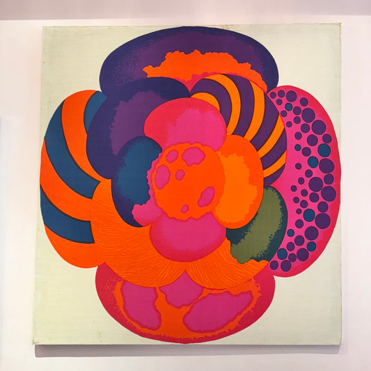 1960's "August Flower" Japanese Textile Art by Hiroshi Awatsuji