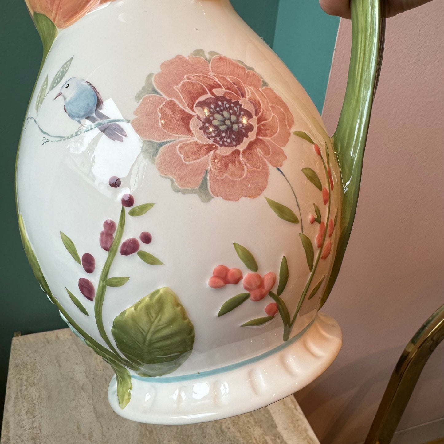 Fitz and Floyd Hand Painted Meadow Pitcher
