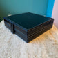 Vintage Black Faux Leather Poker Playing Card Box Set