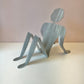 Vintage Postmodern Aluminum Man Magazine Rack by Fred Garbotz