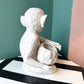 Vintage White Ceramic Monkey Planter