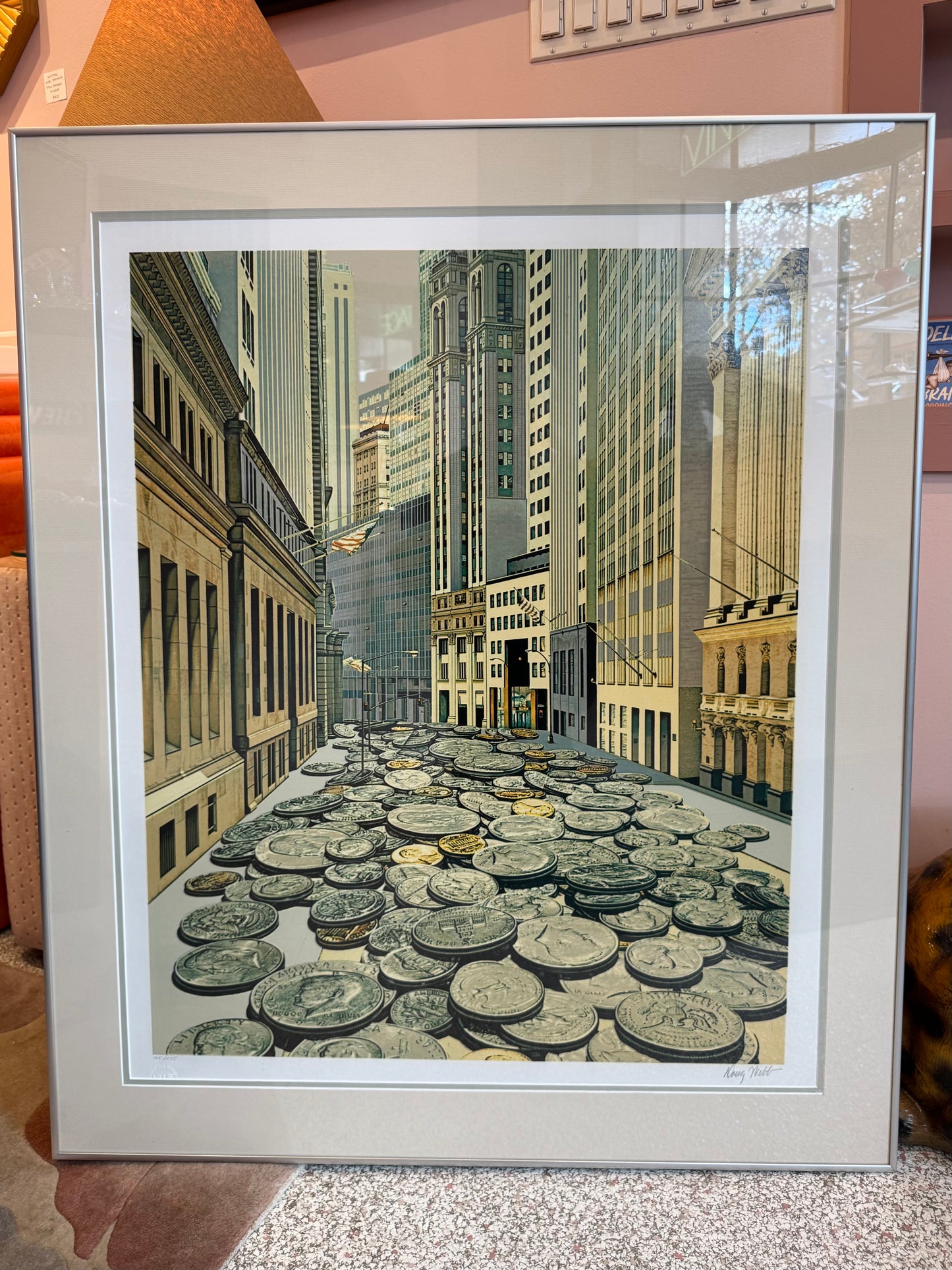 Vintage Limited Edition Serigraph Titled "Face Value" 1989 Signed and Numbered by Doug Webb