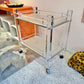 Vintage Lucite Two Tier Rolling Bar Cart
