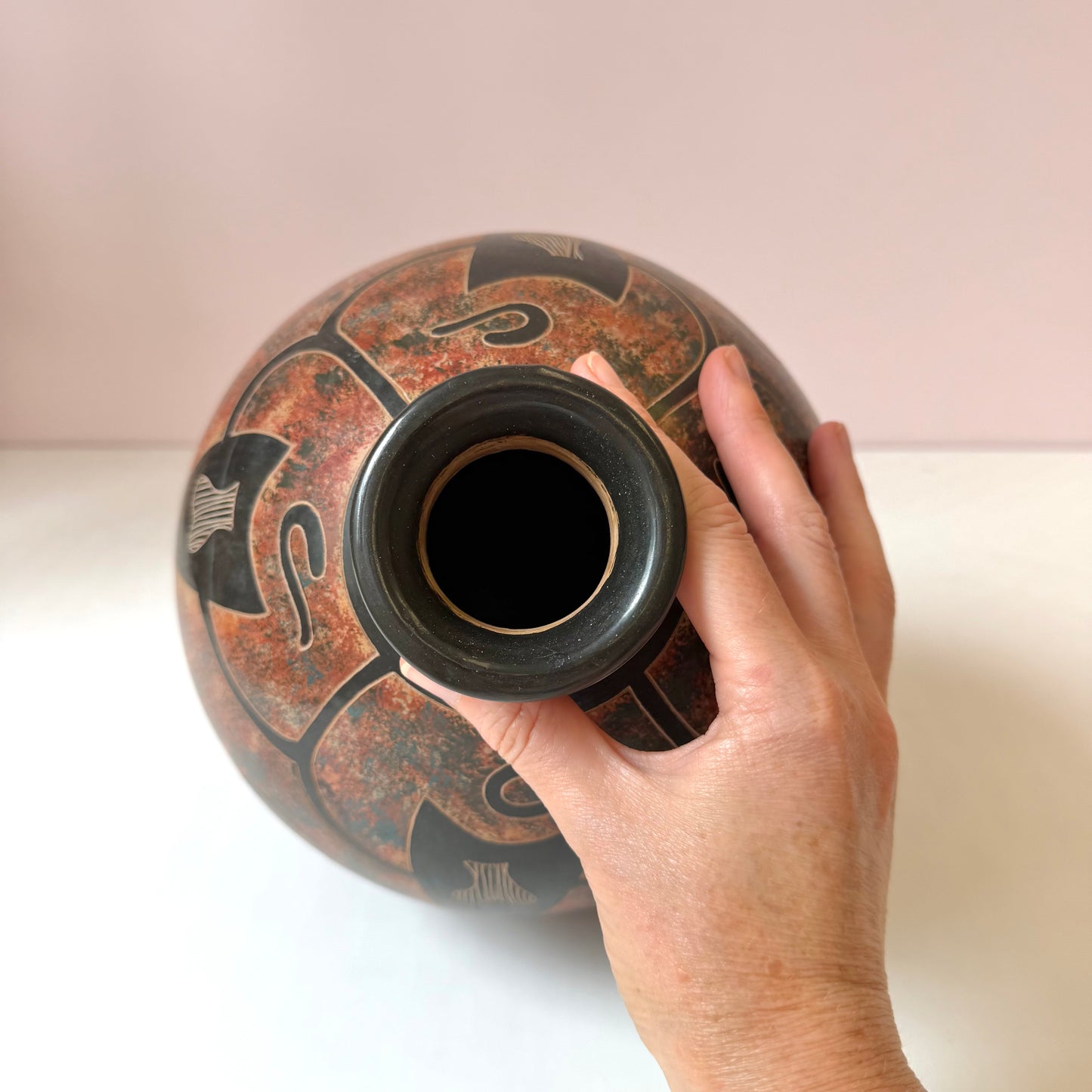 Vintage Mid-Century Nicaraguan Studio Pottery Vase by Aleyda Cano