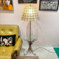 Vintage Capiz Shell Floor Lamp with Sheaf of Wheat Table