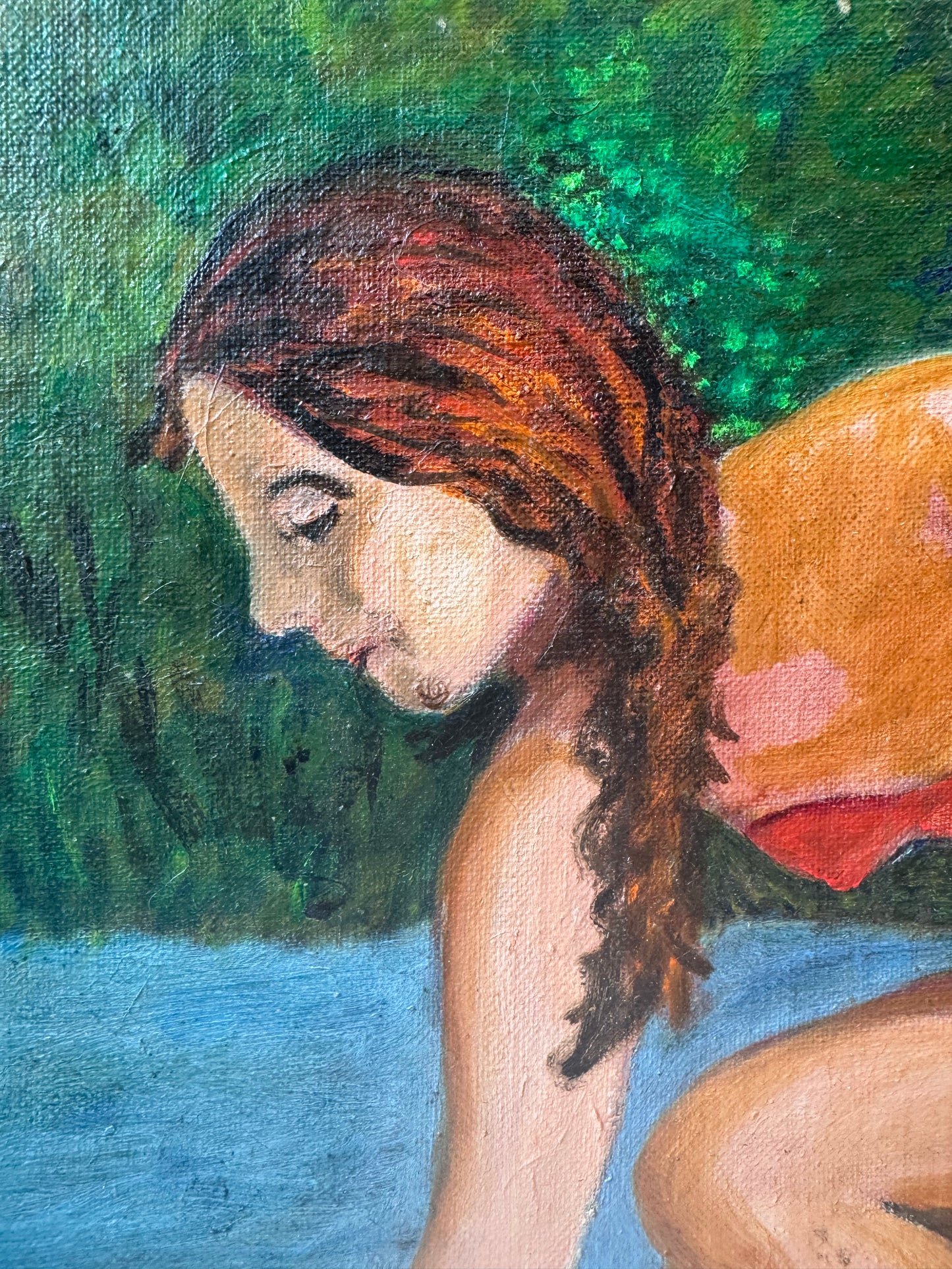 Vintage Original Framed “Bather” Artwork