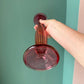 Vintage Tall Pink Murano Glass Candlestick Holder - signed