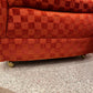 Vintage Dark Orange Checkered Tub Chair by Billy Baldwin for Luten-Clarey-Stern