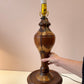 Mid Century Turned Mixed Wood Lamp W/Shade