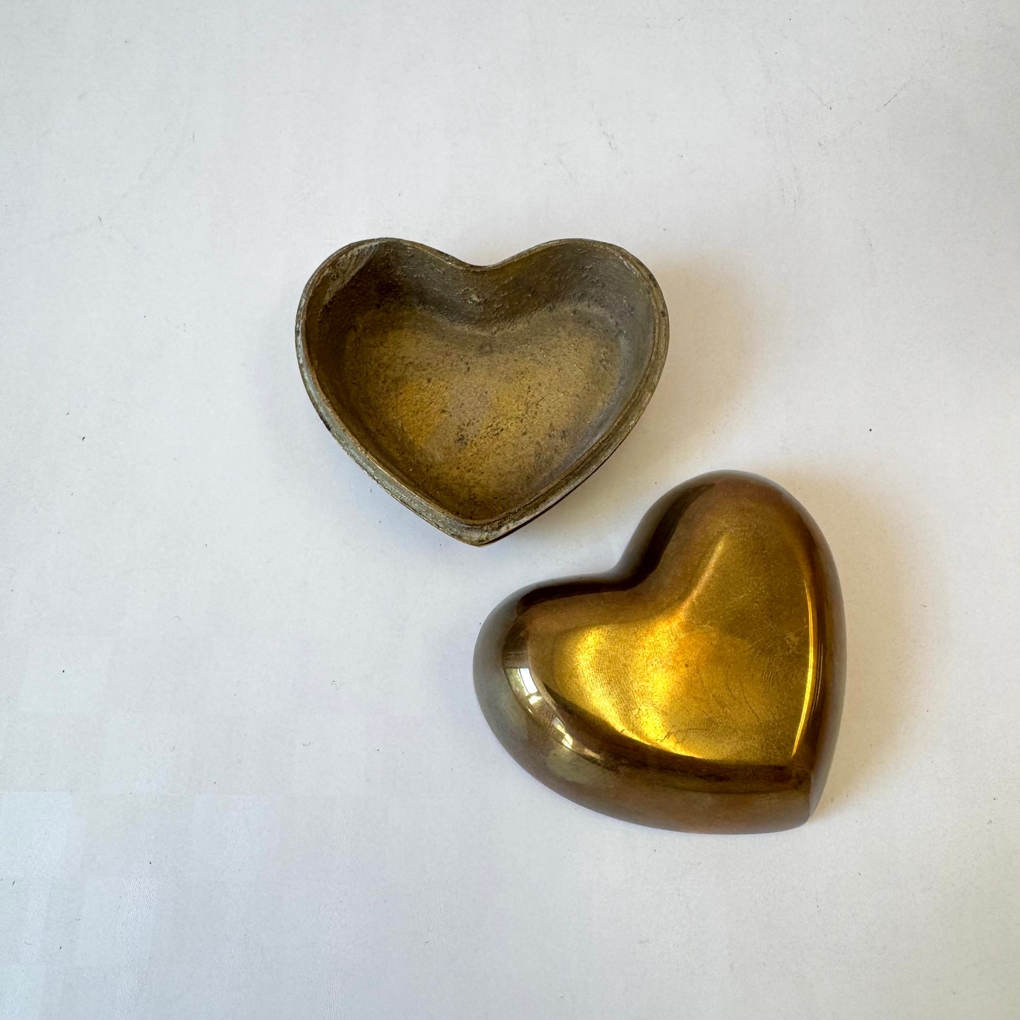 Vintage Brass Heart Box