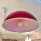 Vintage Red and White Space Age Dome Pendant Light