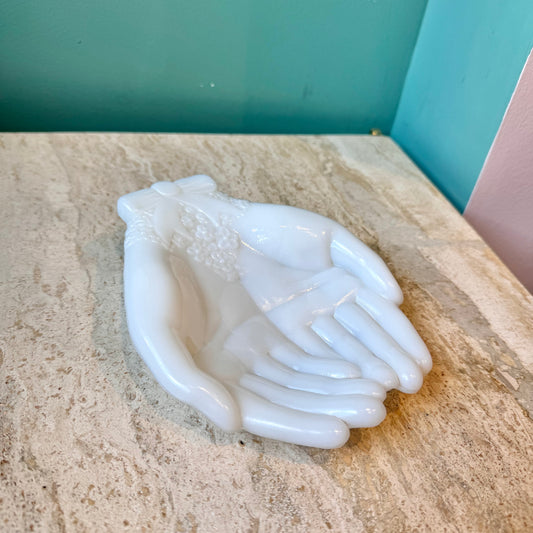 Vintage Milk Glass Hand Soap/Catchall Dish by Avon
