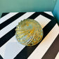 Vintage Gold and Teal Glass Bowl Ashtray