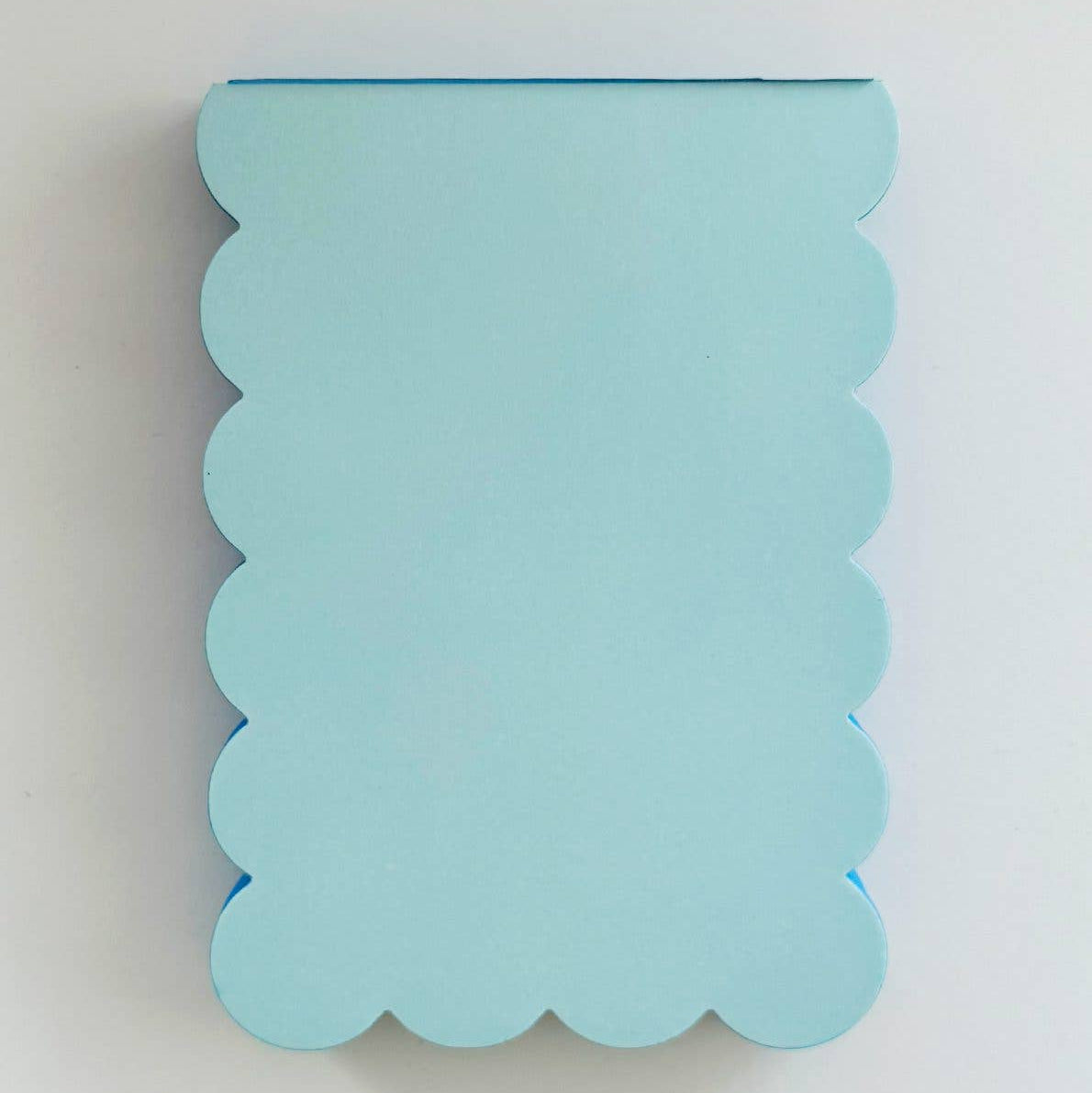 Scallop Edged Notepad | Aqua + Blue Edge