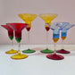 Pair of Vintage Memphis Style Glass Candle Holders 8"