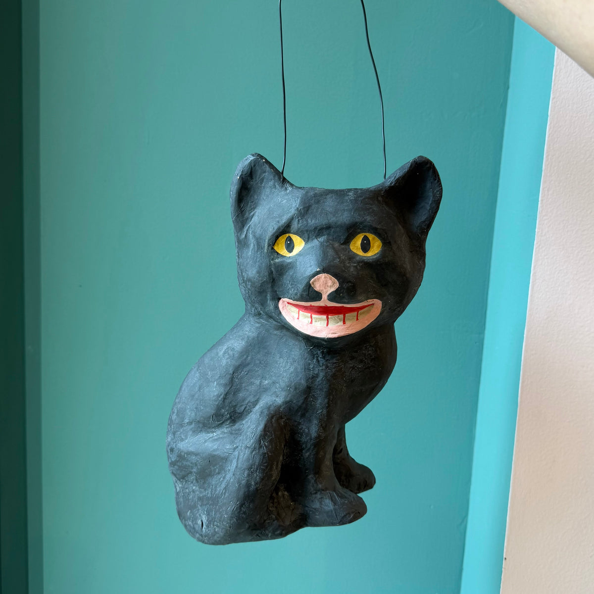 Vintage Inspired Mischievous Black Cat Candy Bucket