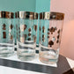 Set of 4 Vintage Metallic Playing Card Design Highball Glasses