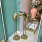 Pair of Extra Large Vintage Brass Crane Birds