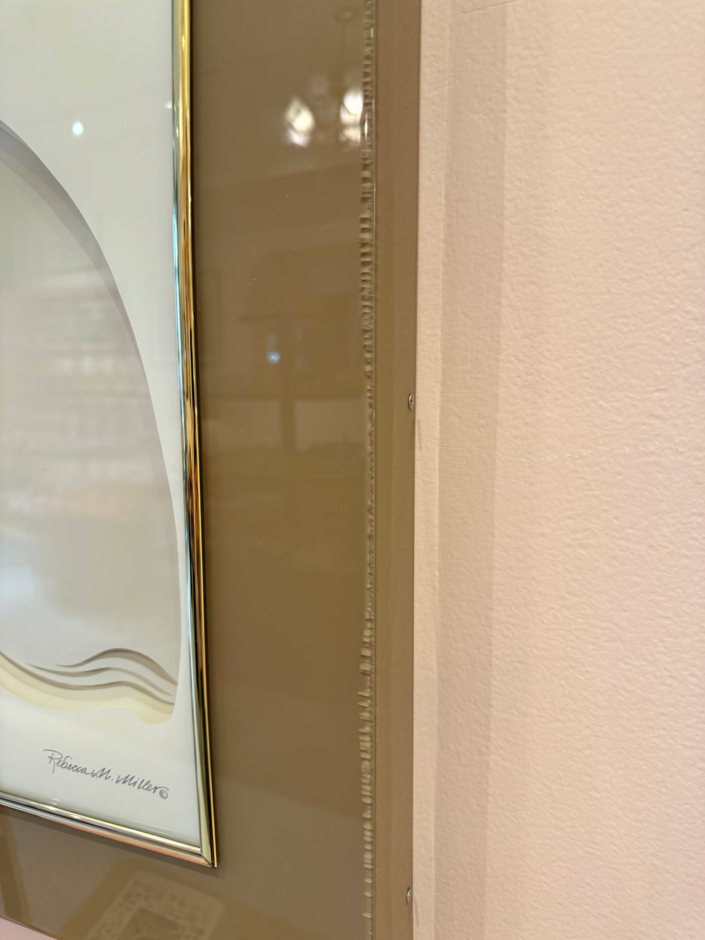 Vintage 1970's Framed 3D Paper Sculpture Shell Artwork by Rebecca Melville Miller for Greg Copeland