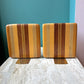 Mid Century Pair of Wood Block Bookends