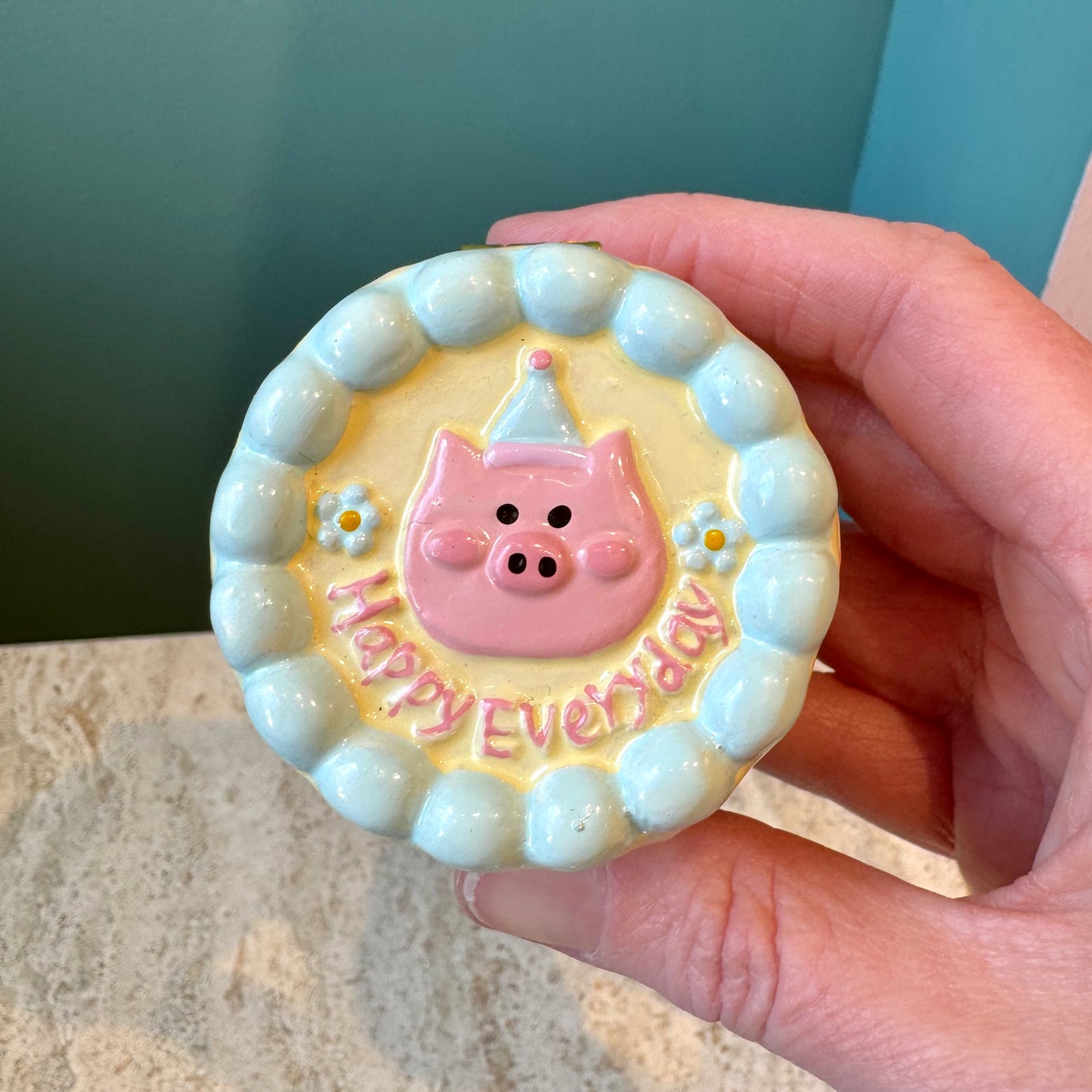 Pig "Happy Everyday" Cake Trinket Box