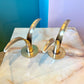 Pair of Ystad Mid Century Brass Candlestick Holders