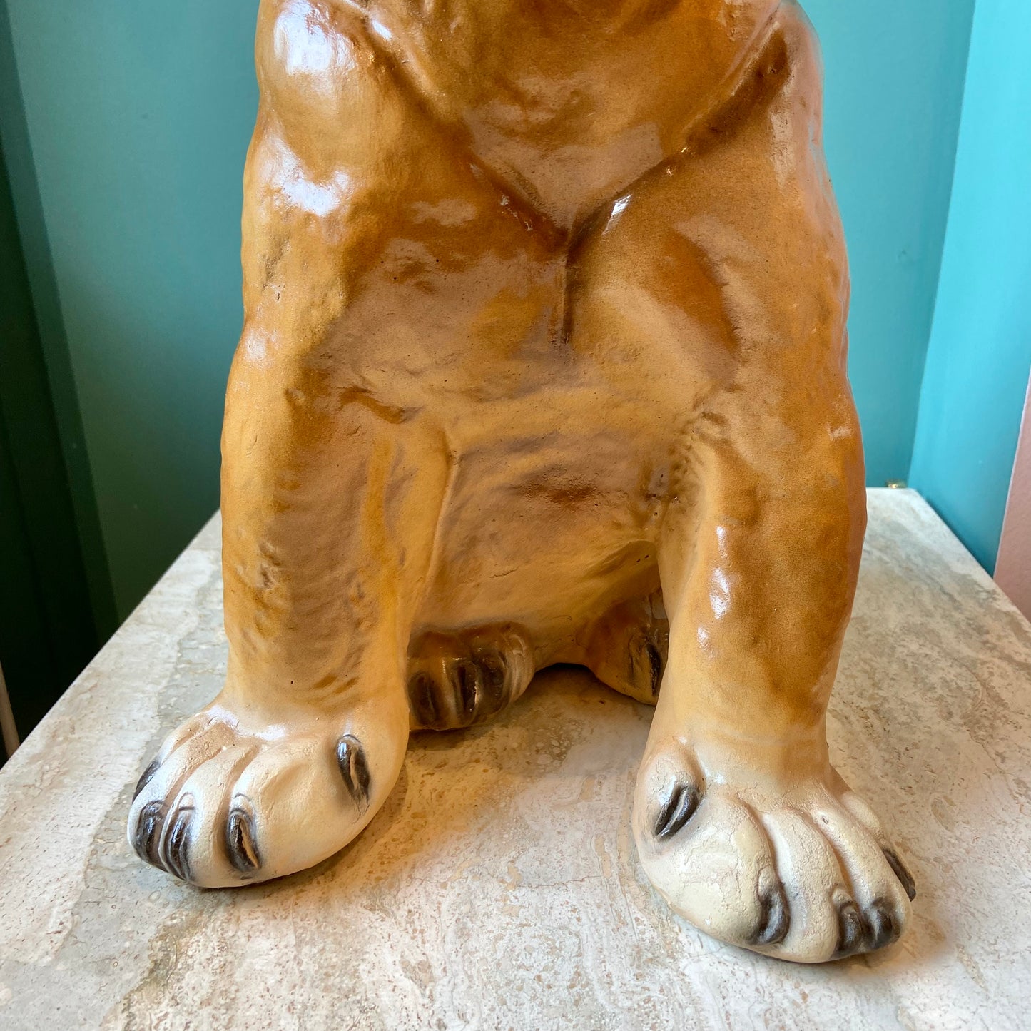 1970’s Chalkware Lion Cub Statue