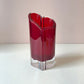 Vintage Crystal Red Heart Vase by Movado