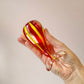 Vintage Murano Glass Style Red and Yellow Whale Paperweight