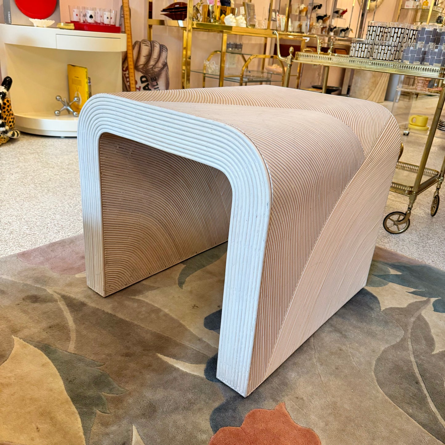 Vintage Pencil Reed Waterfall Side Table