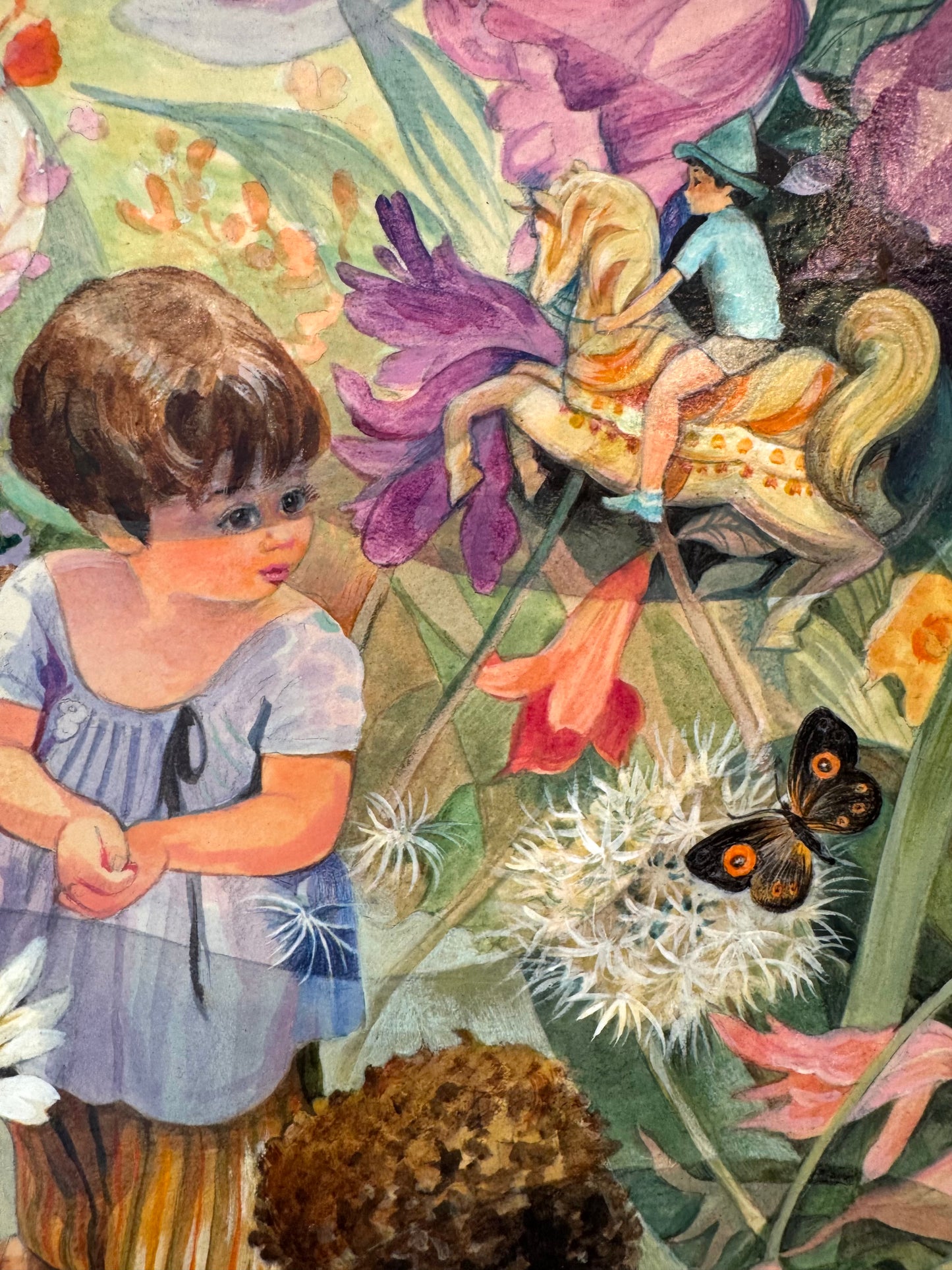 Vintage Original Framed "Once Upon A Springtime" 1981-1982 Acrylic on Board by Phyllis Londraville