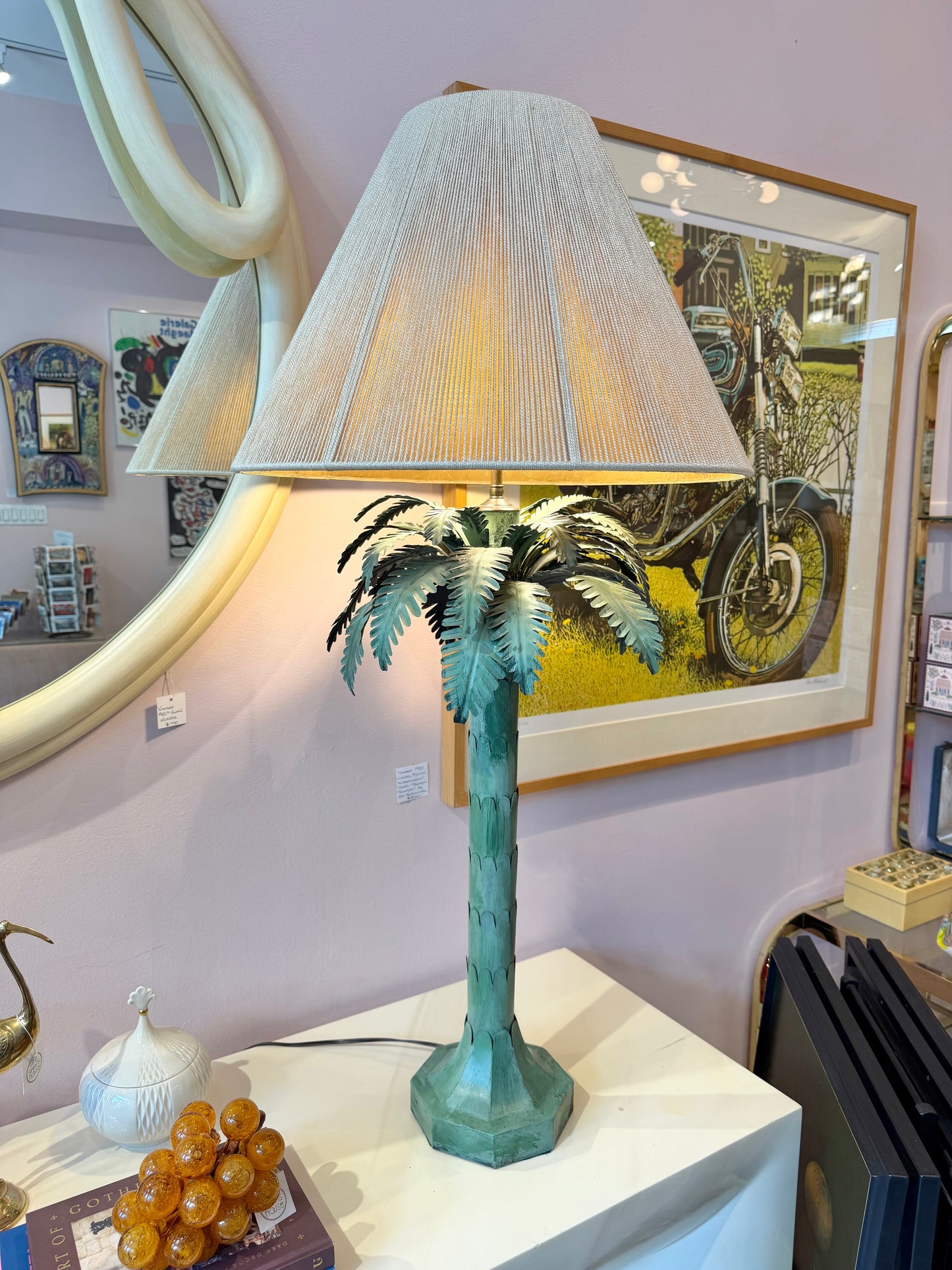 Vintage 1970s Chapman Style Palm Tree Table Lamp/per item