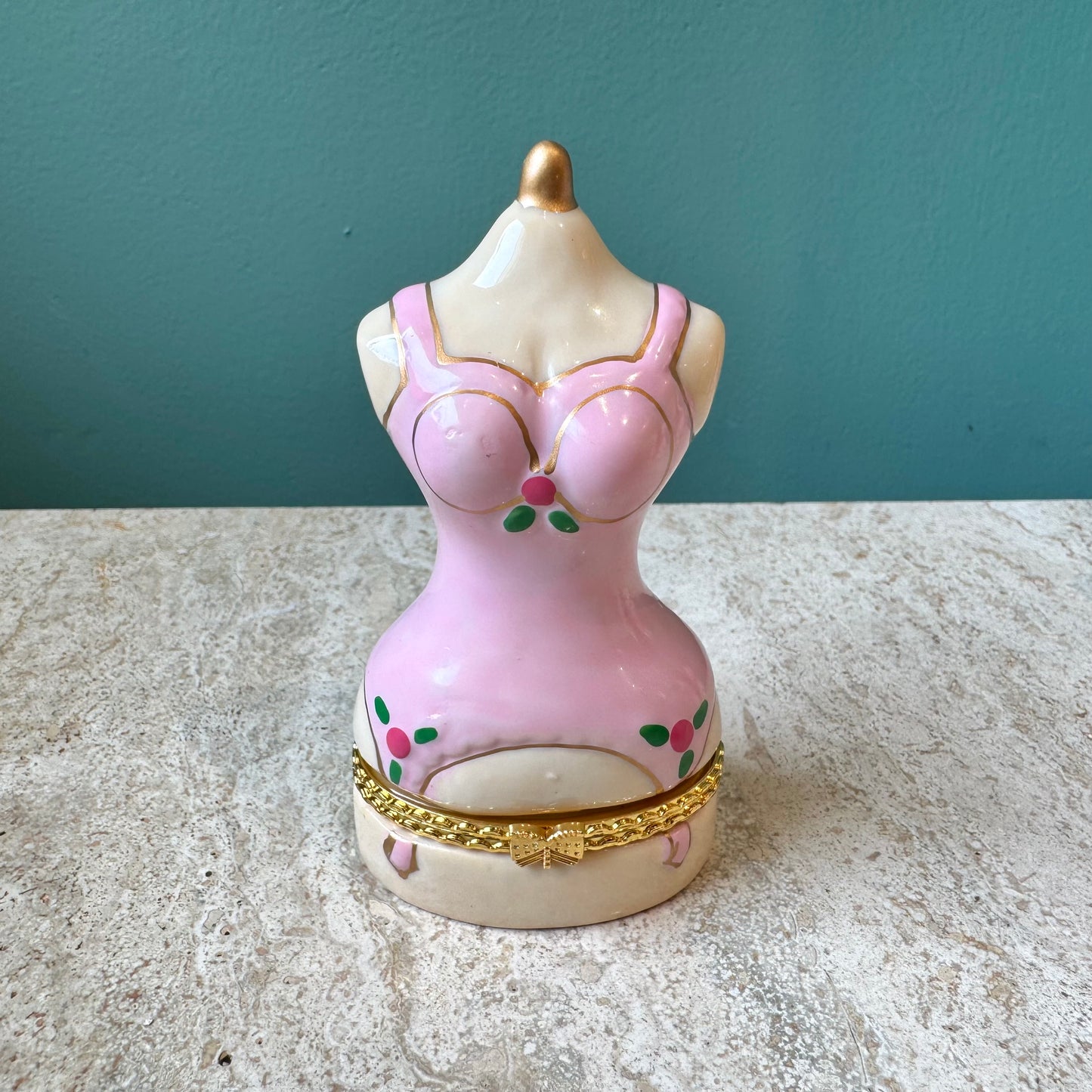 Pink Dress Mannequin Hand Painted Trinket Box
