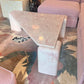 1980’s Triangular Postmodern Pink Marble Resin Coffee Table