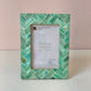 Handmade Green Leaf Bone Inlaid Picture Photo Frame: 4"x6"