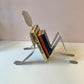 Vintage Postmodern Aluminum Man Magazine Rack by Fred Garbotz
