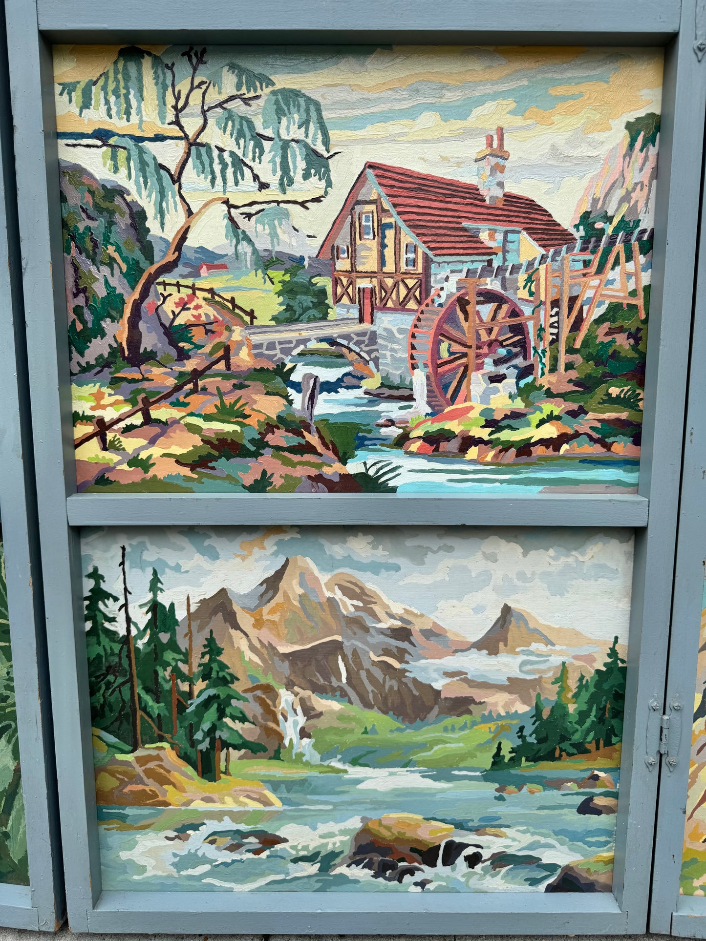 Vintage 1950's Original Paint by Numbers Screen/Room Divider