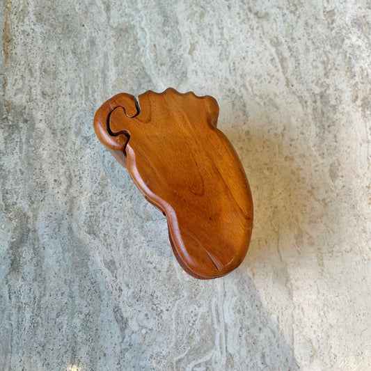 Vintage Wooden Foot Puzzle Box