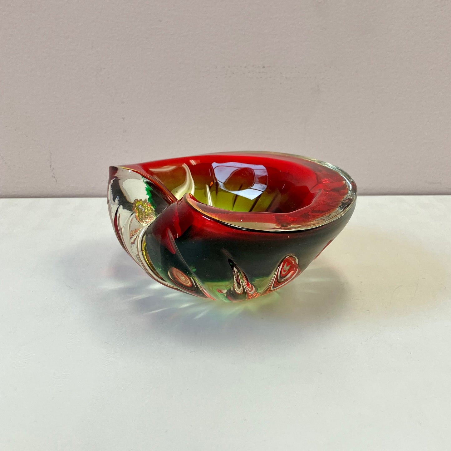 Vintage Murano style Red Glass Bowl/Ashtray