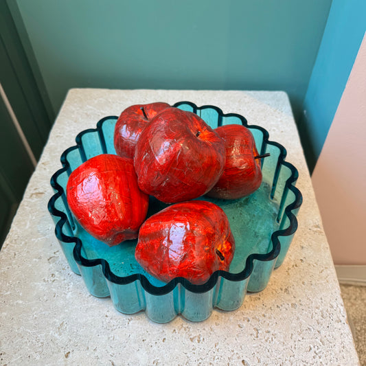 Vintage Paper Mache Decorative Red Apples- Set of 5
