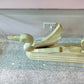 Vintage Swan Console Table with Glass Top