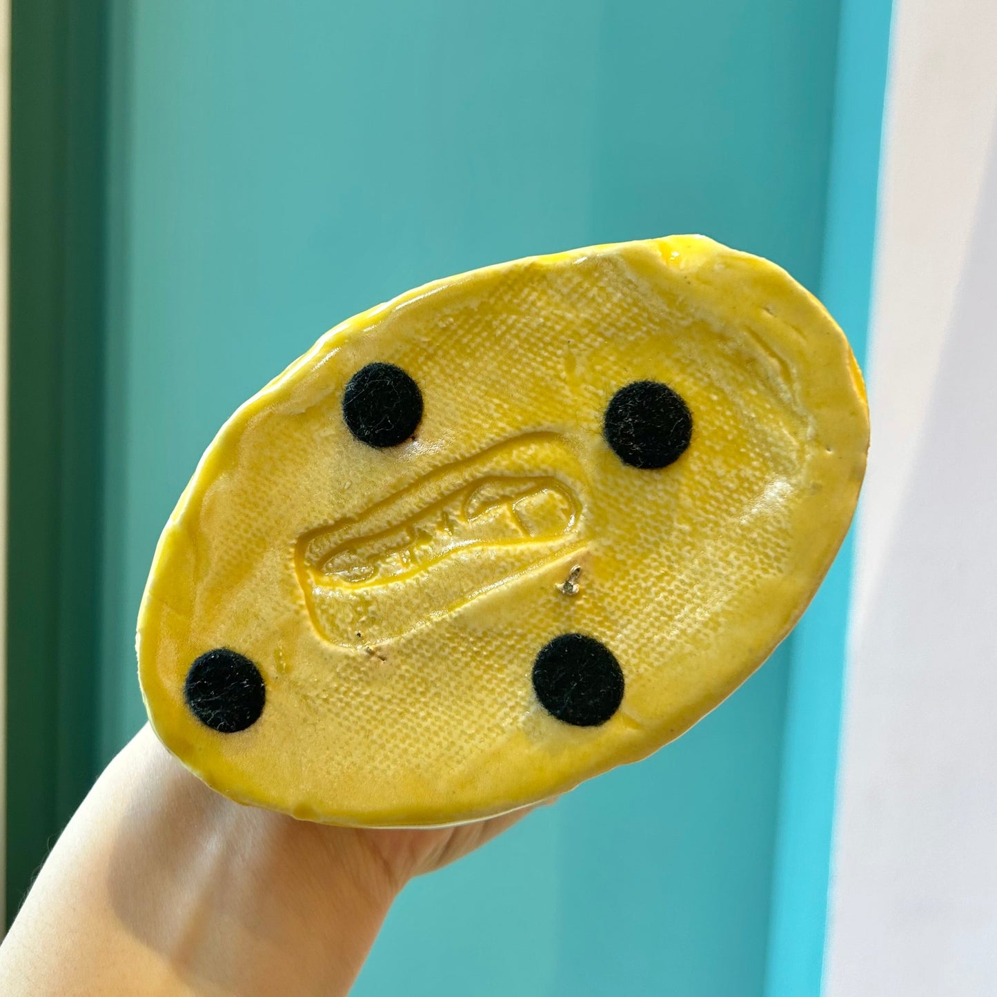 Vintage Pair of Ceramic Sunapple and Company Candlestick Holders