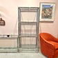 Vintage Chrome Etagere Shelf with Brass Bamboo Accents