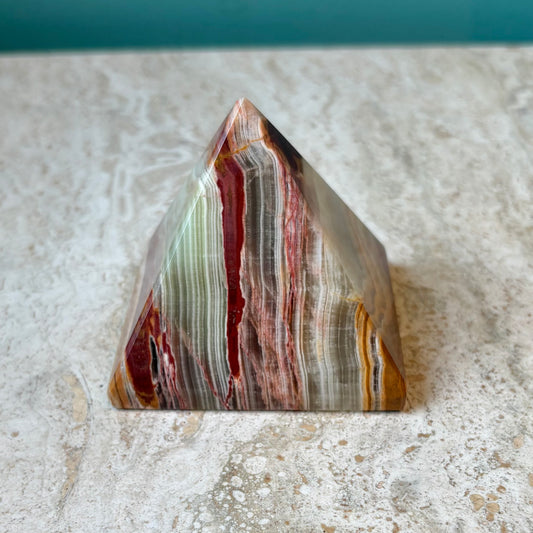 Vintage Onyx  Pyramid Paperweight
