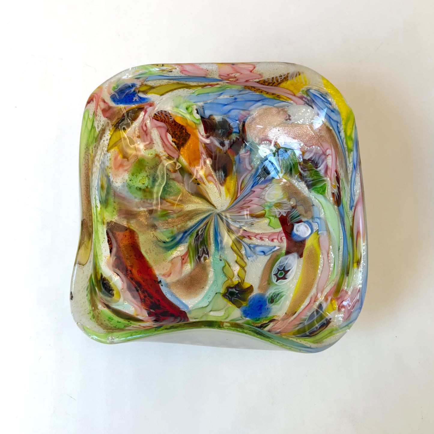 Vintage Murano Glass Tutti Frutti Catchall Bowl