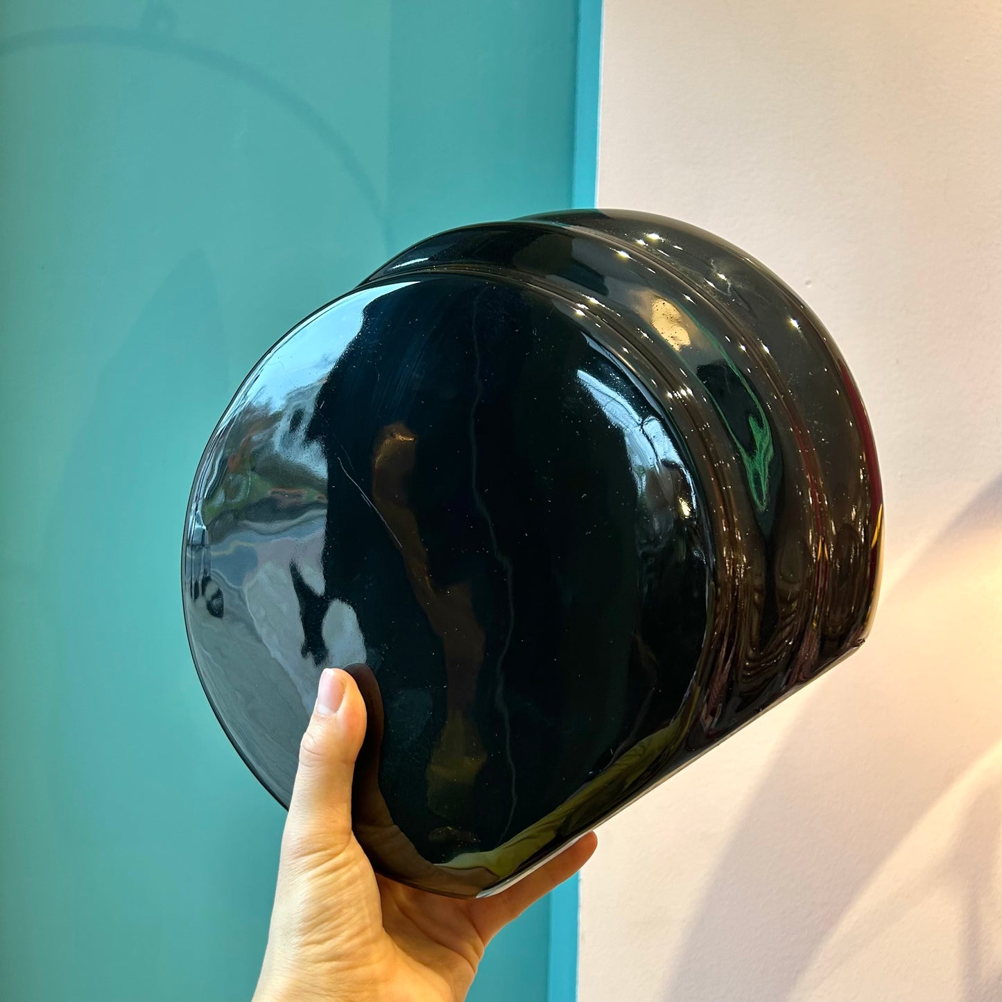 Vintage Black Ceramic Art Deco Style Vase