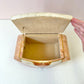 Vintage Maitland Smith Style Pink and Cream Tessellated Stone Box