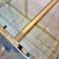 Vintage Asymmetrical Brass and Glass Etagere by DIA