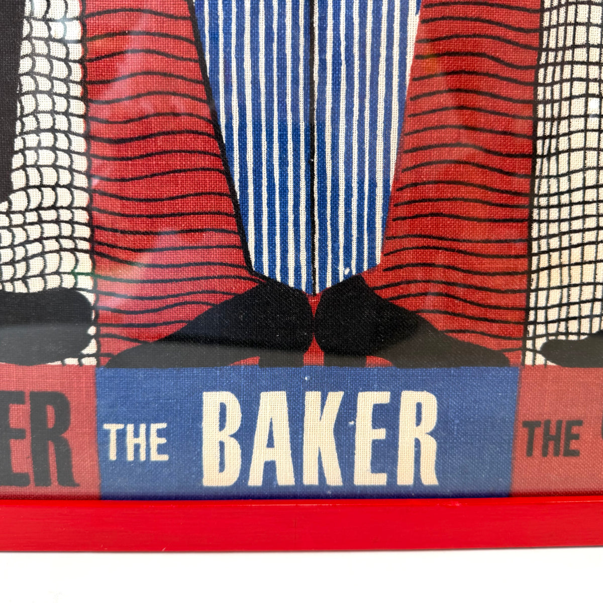 Vintage Framed "The Butcher, The Baker, The Candlestick Maker" Irish Linen Artwork