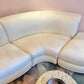 Vintage Three Piece Serpentine Ivory Sectional Sofa